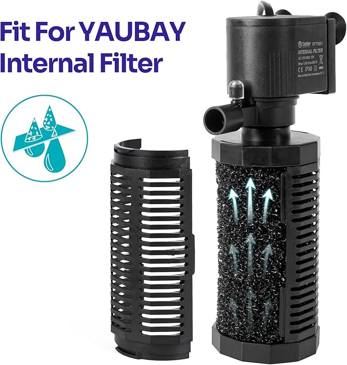 Yaubay 4 PCS Internal Filter Sponge Foam, Aquarium Bio Sponge Rolls of Fish Tank Filter Accessories 4.5" x 2"