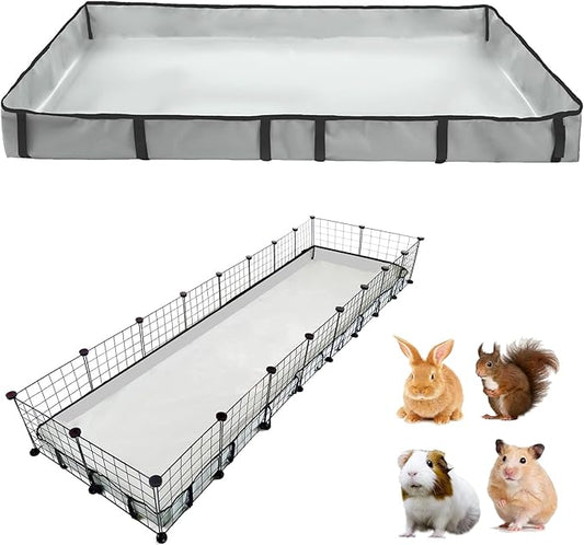 Guinea Pig Cage Liner Tarp Bottom Waterproof and Washable Base Also for Rabbits, Bunny, Chinchesillas, Hedgehog, Ferrets and Other Small Animals(24x96 inches)