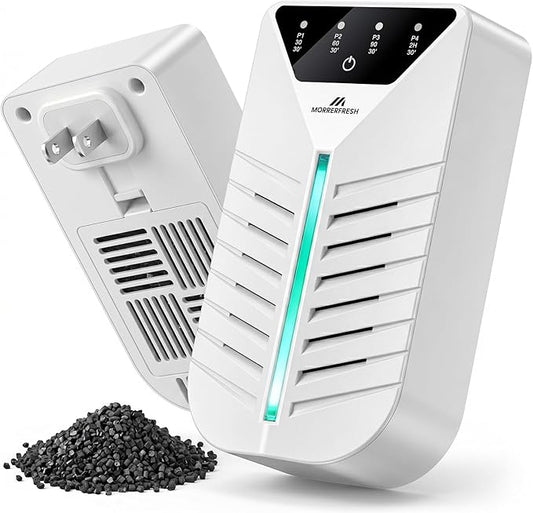 Cat Litter Deodorizer with Activated Charcoal, Air Ionizers for Home, HEPA Plug In Negative Ion Generator for Small Spaces, Bathroom, Office, Pet Odor Eliminator for Smoke, Dust and Pet Odors