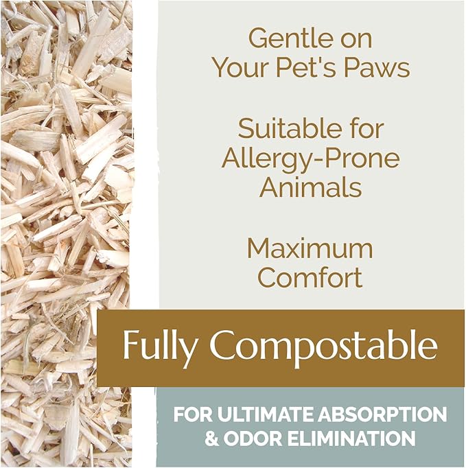 AubiZoo High Grade Small Animal Hemp Bedding, Ultra Absorbent Blend of Hemp Pieces Designed for The Comfort of Pets: Rat Cage, Guinea Pig, Bunny Rabbit, Reptile Terrarium, Bird, Easy Size 7kg 15.4lb