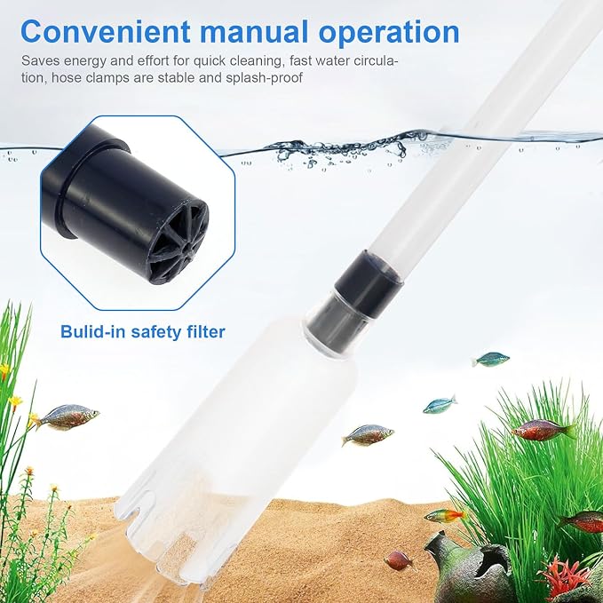 Fish Tank Cleaner, Aquarium Gravel Cleaner,Electric Fish Tank Gravel Cleaner Vacuum,Aquarium Cleaning Tools for Automatic Change Water Remove Dirt,Wash Sand Water Shower & Water Circulation