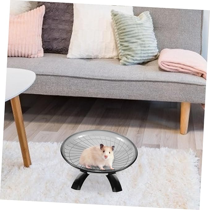 Silent Hamster Running Wheel for Small Pets Flat Sports for Hamsters Hedgehogs Gerbils Chinchillas Quiet Exercise Wheel Suitable for Squirrels and Mice Black