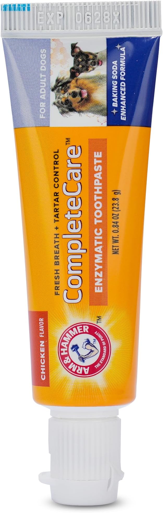 Arm & Hammer Complete Care Dog Dental Kit, Chicken Flavor - Includes Enzymatic Dog Toothpaste and Toothbrush for Dogs - Baking Soda Enhanced Formula, 0.84 Oz
