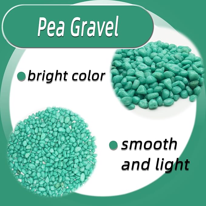 Green Pebbles for Crafts, 0.9 Pound Natural Polished Aquarium Gravel, Decorative Pebbles for Indoor Plants, Turtle Tank, Vase, Succulents Cactus, Garden Landscaping