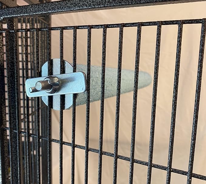 Polly's Pastels Nail Trimming & Beak Conditioning Safety Perch for Cockatiels, Cockatoos, Macaws, Parakeets, Budgies, Parrots and All Other Birds (Blue, Large Long-1 1/2