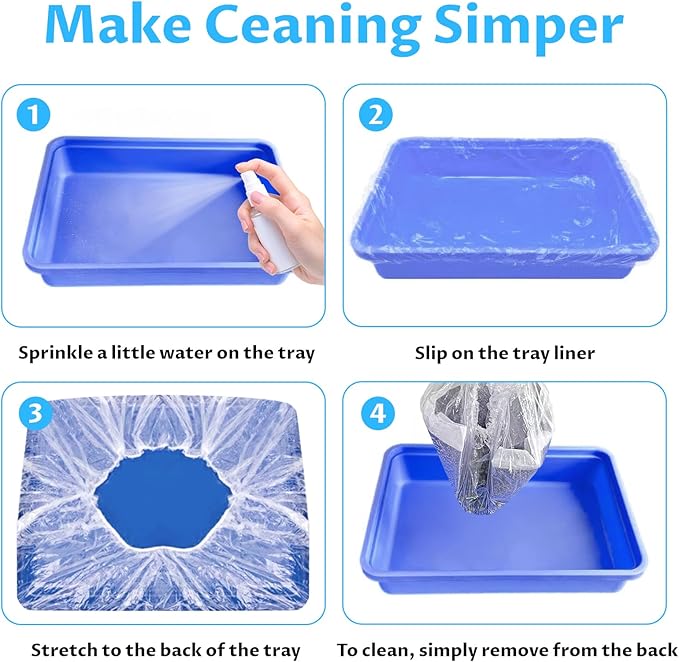 Disposable Small Animal Cage Liners – Pack of 100 Waterproof Plastic Sheets, 3-Second Quick Clean, for Rabbits, Guinea Pigs, Hamsters, Chinchillas, Hedgehogs & Birds | Pet Tray & Litter Box
