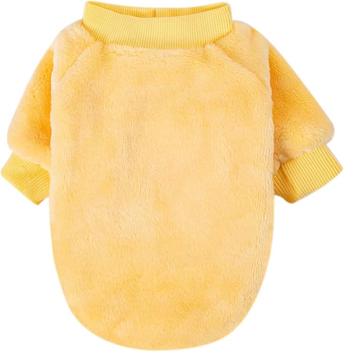 FabriCastle Dog Sweaters, 3-Pack Dog Clothes for Small Dogs Male & Girl, Soft and Warm Pet Coats XXS - XXL, Winter Pet Jackets, Doggy Apparel Costumes, Puppy Outfits (Beige,Light green,Yellow, Medium)