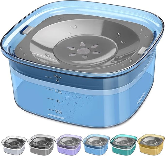 UPSKY 70oz Dog Water Bowl 2L No Spill Dog Bowls Large Capacity Spill Proof Slow Water Feeder, No Splash Dog Bowl Pet Water Dispenser Vehicle Carried Travel Slow Drinking Bowls for Messy Drinkers, Cats