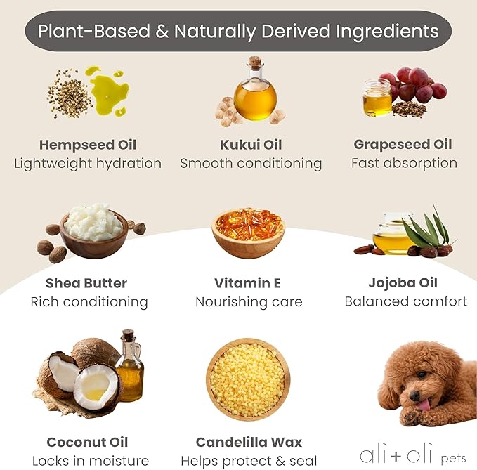 Ali+Oli Pets Paw & Nose Balm for Dogs – Daily Paw Care Grooming Balm with Organic Oils – Gentle Moisturizing Balm for Dry, Rough Paw Pads