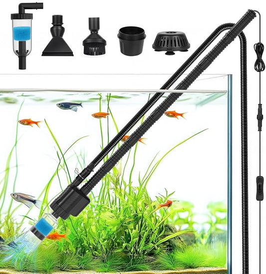 fishkeeper Electric Aquarium Gravel Cleaner, 8 in 1 Automatic Fish Tank Cleaning Tools Gravel Vacuum for Aquarium, for Change Water/Wash Sand/Water Filter/Water Circulation
