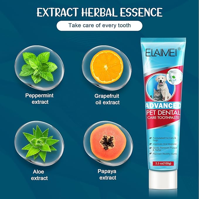 Dog Toothpaste Mint for Dogs and Puppies, Fresh Breath Dental Kit for Pets Dog Toothpaste Mint Teeth Cleaning for Dogs and Puppy Teeth Cleaning Kit
