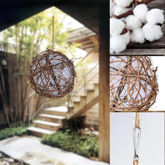 2PCS Handmade Birdhouse Materials, 2025 New Bird Nesting Ball Material for Wild Birds, Hummingbird Nesting Humming Bird House Material Gifts for Bird Watching Nature Lovers, 2Pcs 5.91in