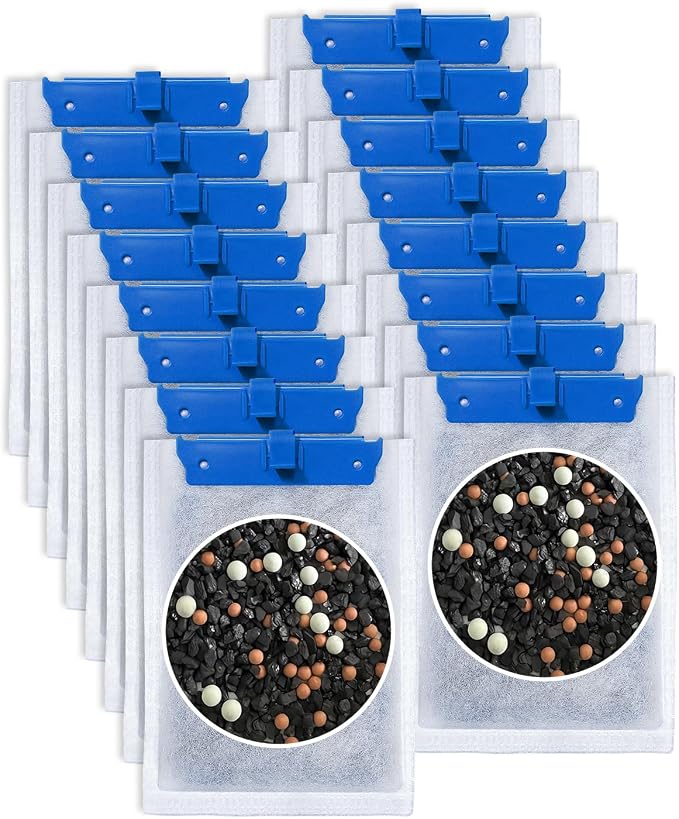 16Pcs Upgraded Medium Cartridges Compatible with Tetra Whisper 10i | Upgraded Medium Filter Cartridges for Aquariums, Compatible with Tetra Whisper 10i IQ10 PF10 with Three Top Materials
