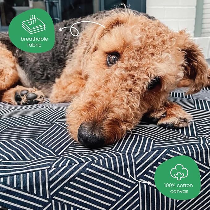 Molly Mutt Large Crib Mattress Cover - Rough Gem Print - Measures 27”x52”x5”- 100% Cotton - Durable - Breathable - Sustainable - Machine Washable Dog Bed Cover