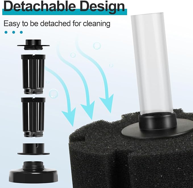 Large Aquarium Bio Sponge Filter, Fits Aquarium Tanks Up to 60 Gallons | Large Quiet Bio Sponge Filter for Freshwater Betta Fry, Shrimp and Small Fish 3 Pack