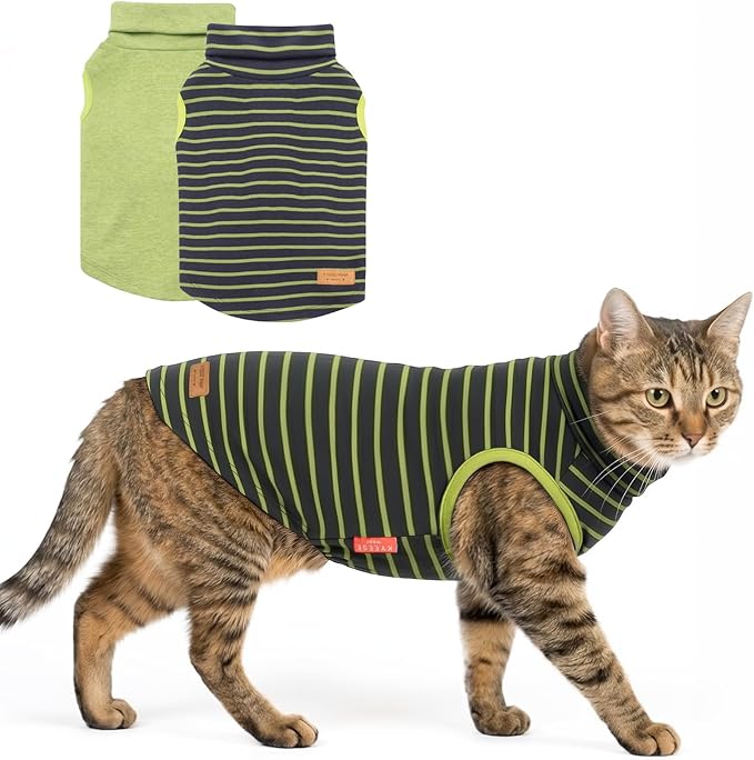 KYEESE 2Pack Cat Sweater Warm Pet Coats Soft Dog Puppy Sweaters for Small Dogs Turtleneck Small Pets Sweaters Stretchy Dogs Clothes Pullover Pet Sweatshirt