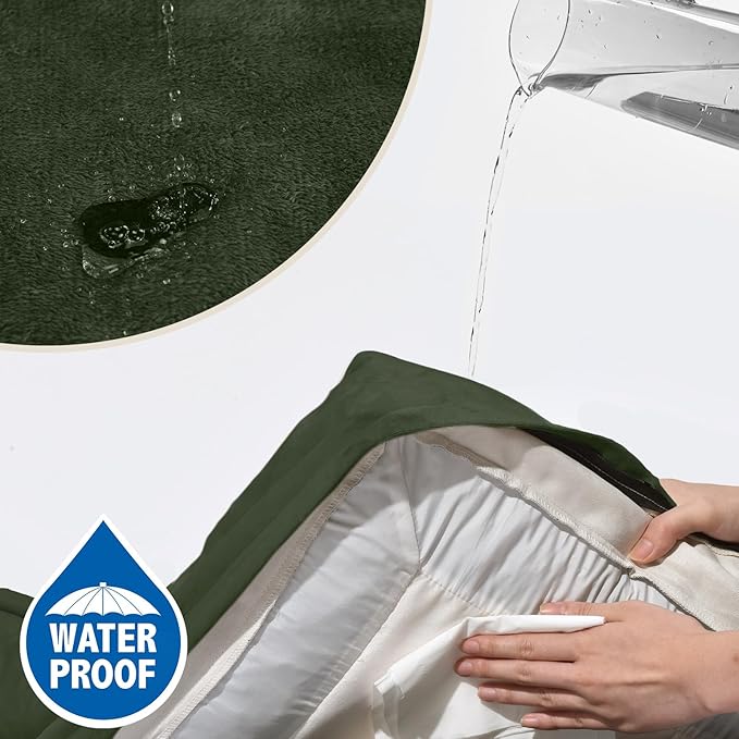 Comfort Expression Orthopedic Dog Bed for Extra Large Dogs 45x35 Inch, Waterproof Egg Crate Foam XL Pet Bed with Removable Bolsters, Dog Couch with Washable Cover & Non-Slip Bottom, Olive Green
