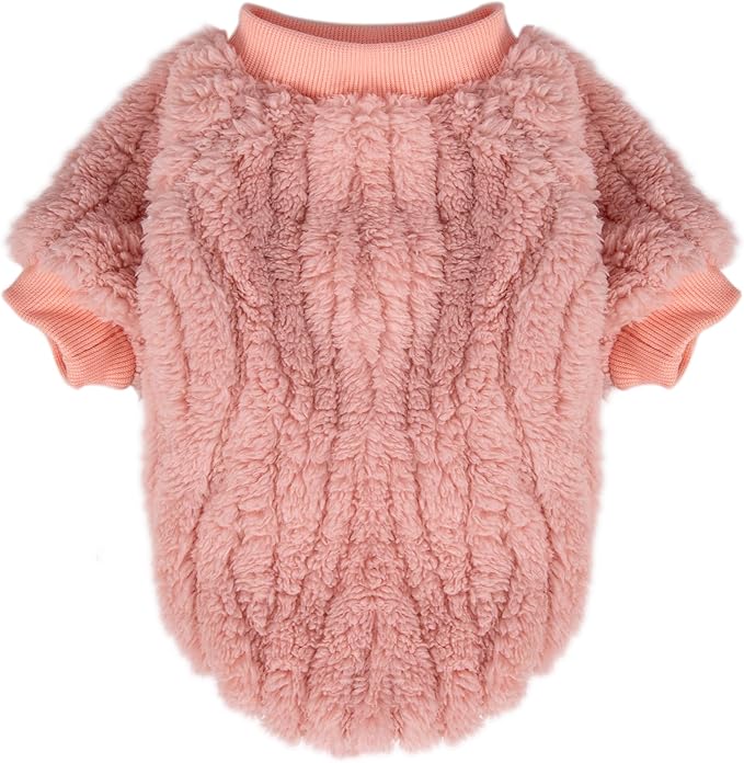 FabriCastle Small Dog Sweaters, 3-Pack Dog Clothes for Small Dogs Girl & Cats, Ultra Soft and Warm Pet Coats XXS - XXL, Winter Pet Jackets, Doggy Apparel Costumes Outfits (Ivory,Pink,Coral, Medium)