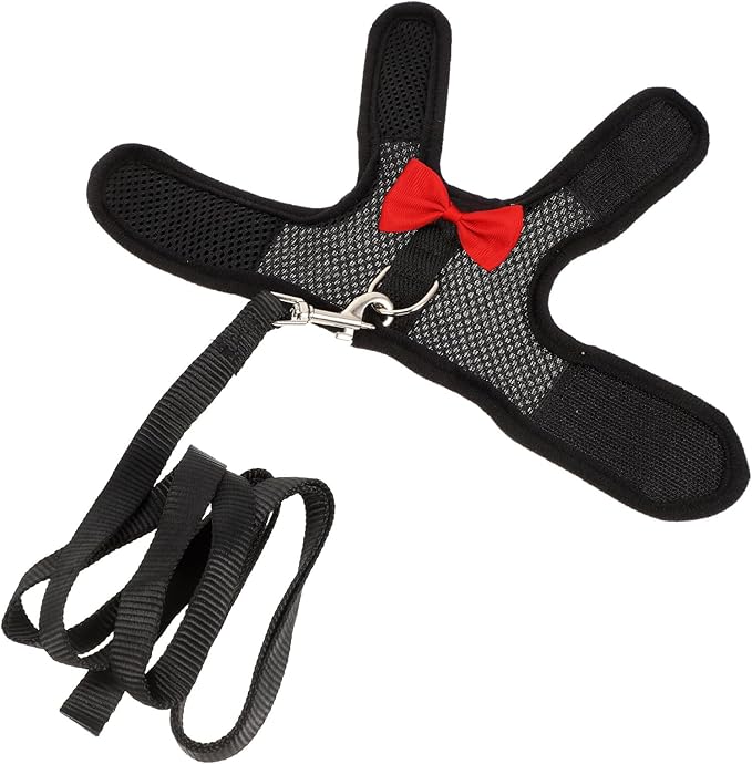 NUOBESTY Bunny Harness Leash Set Breathable Mesh Vest Guinea Pig Harness Adjustable Chest 20-23cm Small Pet Walking Supplies for Rabbits and Guinea Pigs