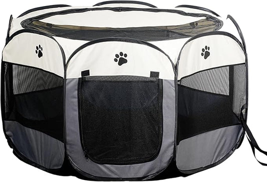 SENCONE Portable Pet Playpen, Dog Playpen Foldable Pet Exercise Pen Tents Cat House Playground for Puppy Kitten Indoor Outdoor Travel Camping Use