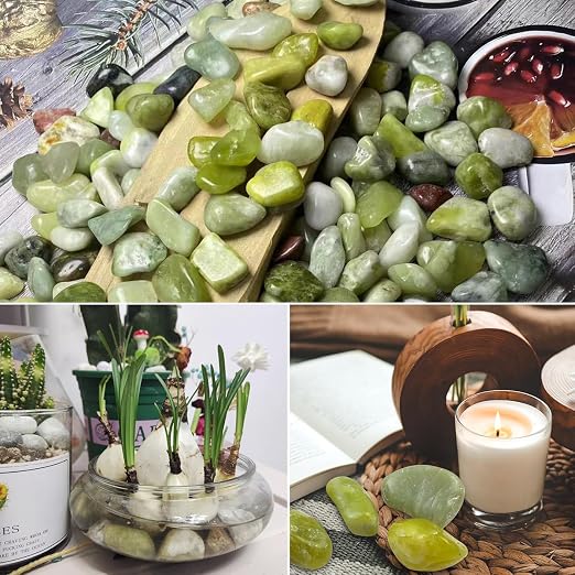 5lbs Jade Pebbles for Indoor Plants, 2-3 Inch Natural River Rocks | High Polished Outdoor Decorative Stones Vase Filler Fish Tank Aquariums Landscaping Garden Outdoor and Indoor DIY