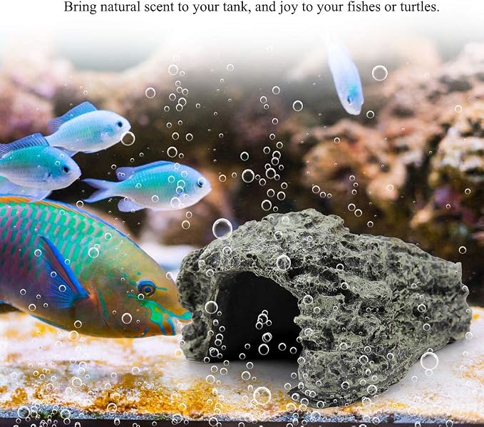 Maxmartt Small Turtle Hiding Cave Stone Shelter for Reptile Turtle Frog Zoo Aquarium Decoration