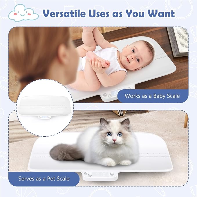 HONEY JOY Baby Scale, Pet Scale, 66lb Digital Infant Scale with Hold Function, Weight and Height Track, Multi-Function Toddler Scale, Accurate Baby Weighing Scale for Newborn&Cat&Dog, kg/lb/oz