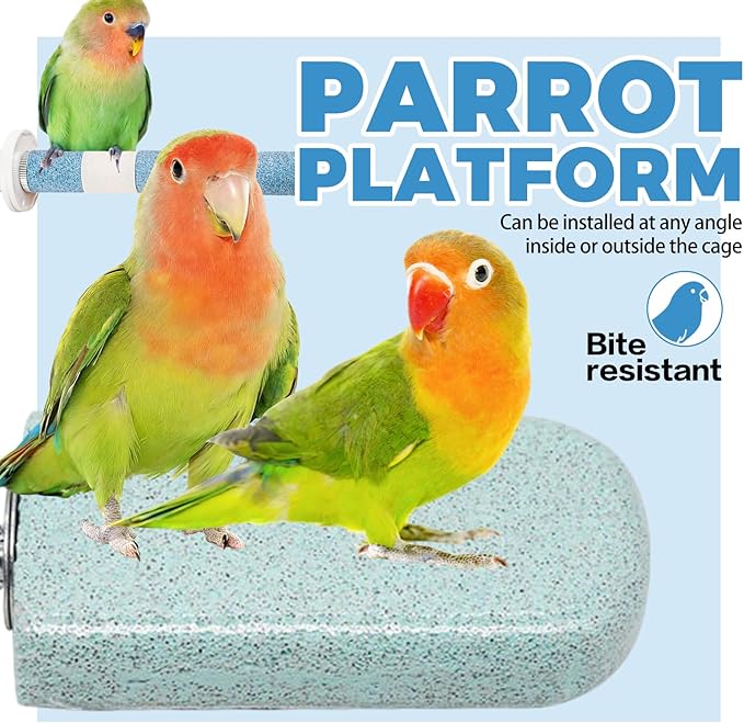 4PCS Bird Beak Grinding Stone,Sandstone Parrot Perch,Bird Parrot Cage Perch Stand Platform Foot Claws Trimmer Chewing Toys,for Small Medium Bird,Budgies, Parakeets, Cockatiels, Conures