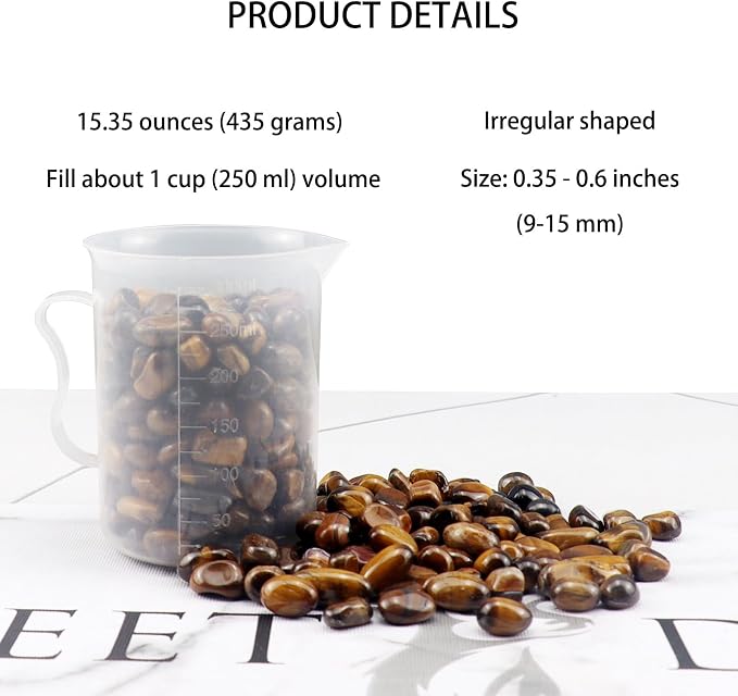 0.96LB Natural Pebbles Aquarium Gravel Vase Filler Succulent Rocks Fish Tank Decorative Crushed Stones Quartz Bulk Polished Irregular Shaped - Tiger's-Eye