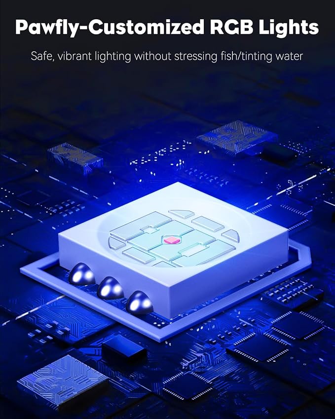 Pawfly 23 W Aquarium Color Enhancement Light for 29" to 45" Fish Tanks IPX8 Waterproof Aquarium Enhancing LED Light Brilliant RGB Lights with 7 Single Color Effects Timer & Adjustable Brightness