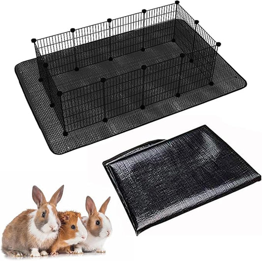 Oncpcare Waterproof Pet Playpen Mat 59"x39" (Black) – Washable and Reusable Cage Liner Tarp for Rabbit, Guinea Pig, Ferret, and Small Animal Habitat Protection