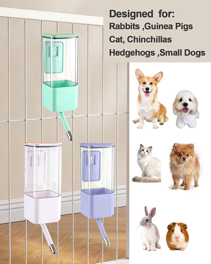 47OZ Large Capacity No-Drip Water Bottle for Small Animals, Hanging Pet Water Dispenser for Cage Crate, Leakproof Feeder for Guinea Pig, Cat, Rabbit, Ferret, Dog,Chinchilla
