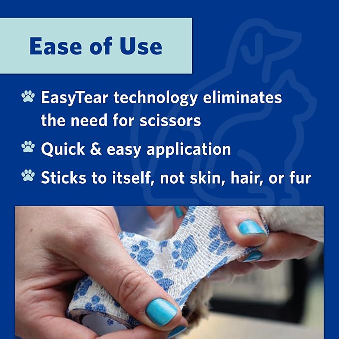 OVIK Health PetFlex No Chew – Flexible Self-Adhering Elastic Bandage for Wound Care – First Aid Wrap for Small Animals Like Dogs, Cats, and Other Pets - 2 inch, 36 Rolls