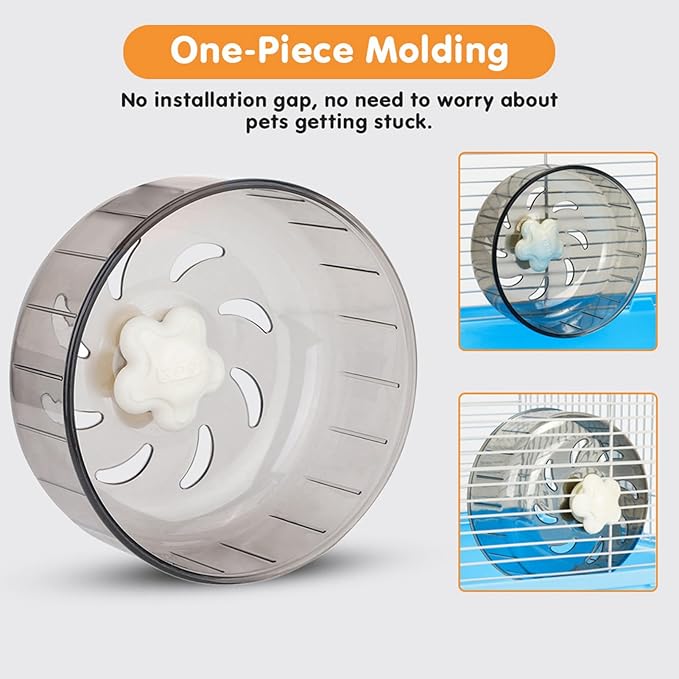 Hamster Wheel Running Toys, Hamster Flying Saucer Silent Running Exercise Wheel for Real Hamsters 15 Cm Attachment to Wired Cage Syrian Wheels Clip On Cable Heeled Large Little