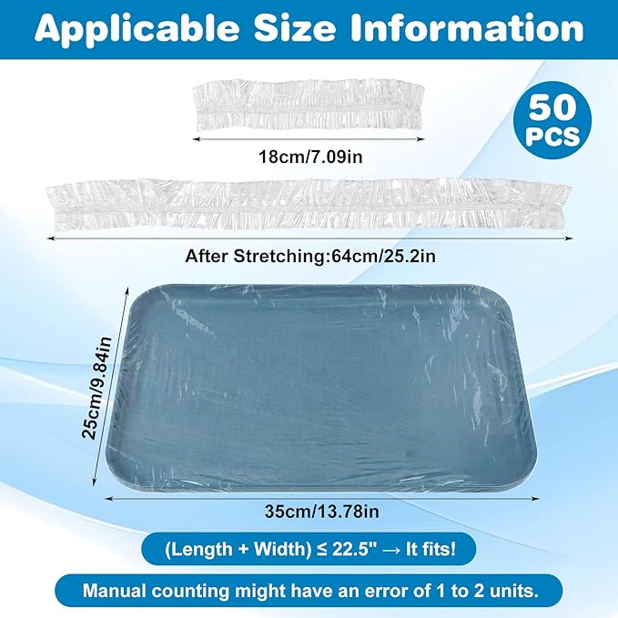Disposable Bird Cage Liners, 50Pcs Elastic Plastic Birds Cage Tray Liners, Waterproof Birds Cages Tray Liner, Universal Birdcage Liner Bags for Parakeets, Parrots, Bird Cages Accessories(13.7" x 9.8")