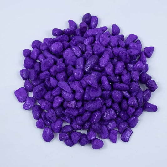 Colored Aquarium Gravel, Colorful Pea Gravel,Garden Rocks,Decorative Stones Rocks for Fish Tank,Aquarium,Fairy Garden Decor,Planters,Vase Fillers,Landscaping,1 Pound (Purple, 6-9mm)