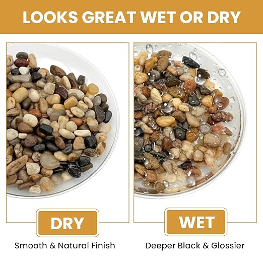 Lightly Polished Multicolored Washed Rice Stone, 12 Lb, 3/8 Inch | Retain The Natural Texture of Stone, With Soft Luster and Transparent Color