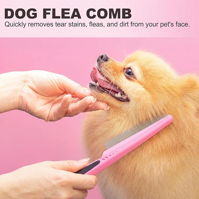 Yaomiao Dog Brush Grooming Kit 9 Pcs Kit with Pet Nail Clipper and File Cat Grooming Deshedding Undercoat Rake Comb for All Breeds Sizes Promotes Healthy Skin Coat(Fresh Color)