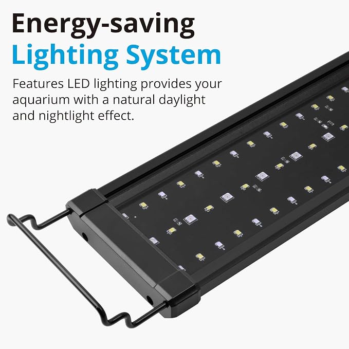 NICREW 24W Saltwater Aquarium Light, Marine LED Reef Light for Corals, Programmable Timer Controller, 24 to 30-Inch | Balanced Blue and Full Spectrum for Soft/LPS Corals, Day + Night Cycle with Sunrise/Sunset Simulation, Extendable Brackets
