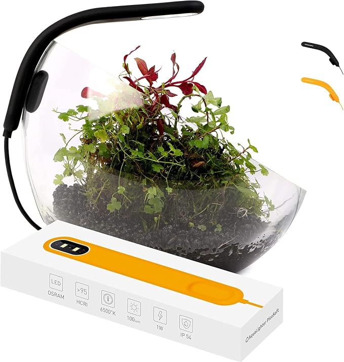 Fish Tank Light - Clip On Aquarium Light - Aquarium Light for Plants - LED Flexible Lamp for Small Aquarium - Yellow 5 Gallon | Plants & Fish Aquarium Lighting, Full Spectrum Grow Lamp, Easy Install, Safe Durable Waterproof for Freshwater, Saltwater