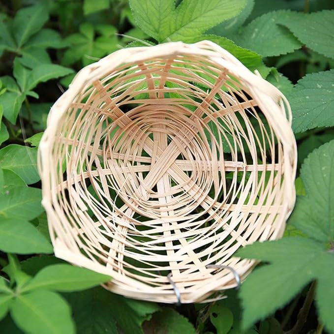 Bird Nest,Bamboo Wicker Woven Canary Nest Pans,Small Bird Nest Boxes Cage,Hanging Bird Bedding Nesting Cage Accessories for Dove Pigeon Parrot Budgie, Parakeet Nest