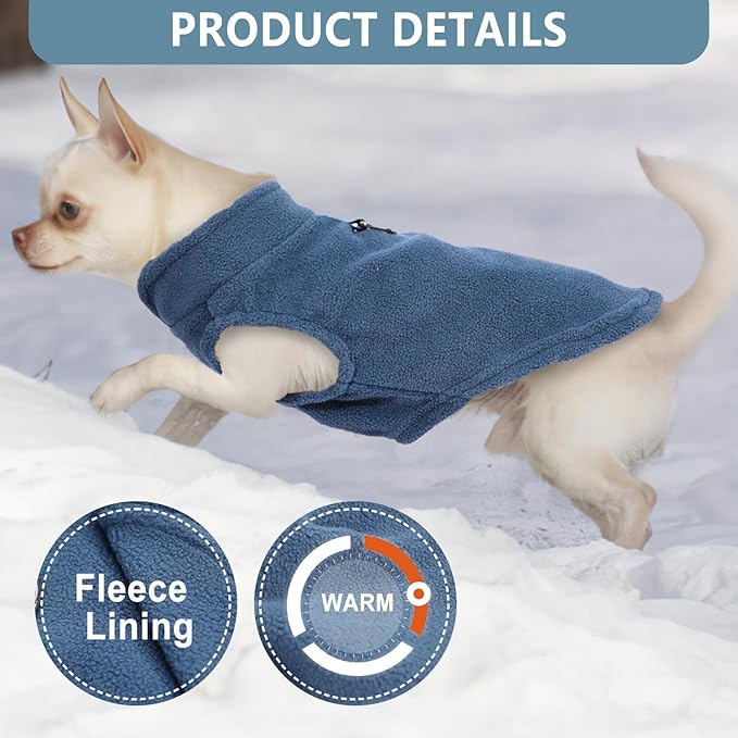 2 Pack Dog Sweater with Leash Ring Winter Warm Pet Sweater Thick Clothes Coat Fleece Dog Sweaters for Medium Dogs Girl Boy for French Bulldog, Dachshund,XXL(27-36lbs)