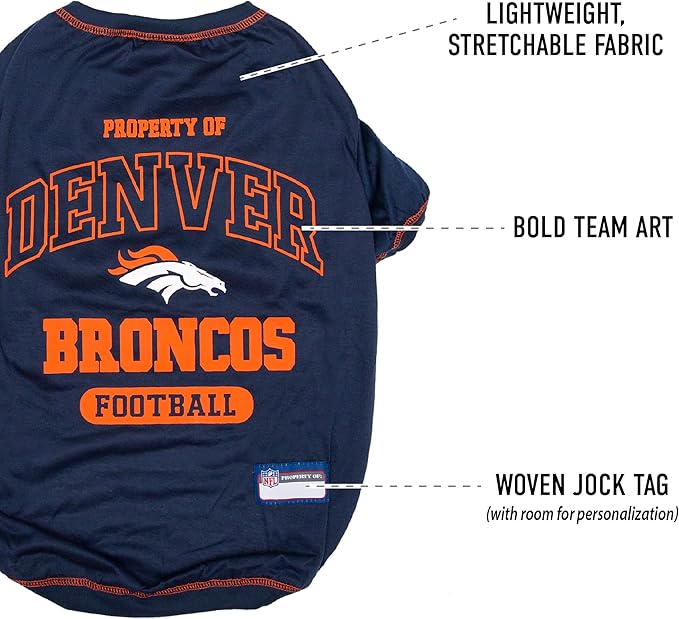 Pets First Denver Broncos T-Shirt, Large, Dallas Cowboys