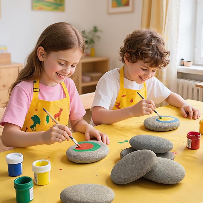 Simetufy 12Pcs 5-6 Inch Extra Large Rocks for Painting Flat Painting Rocks | for Mandala, Smooth Stones for Art & Crafts, Kindness Stone, DIY Home Decoration