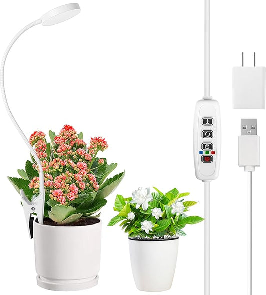 EWPJDK Grow Light for Indoor Plants Full Spectrum Plant Grow Lights 72 LED Plant Light Grow Lamp for Indoor Growing Pot Clip LED Plant Lamp (White, 1)