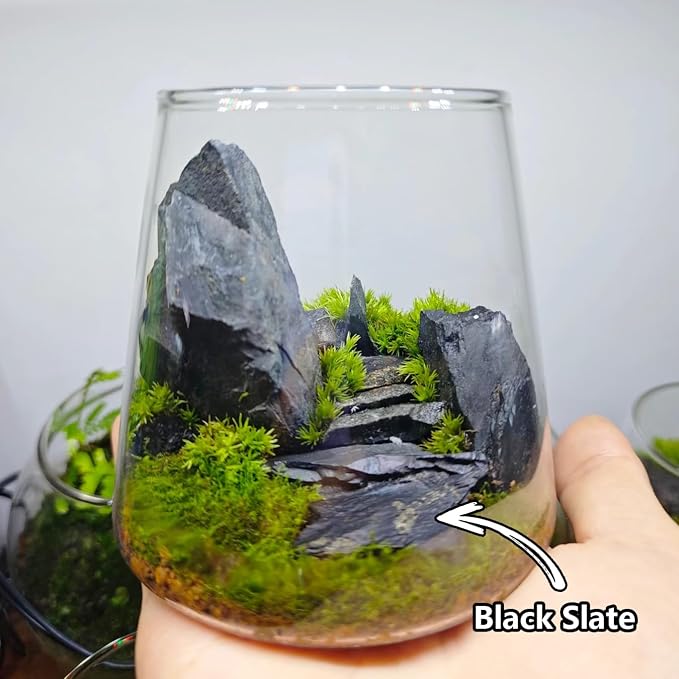 Natural Rocks Slate Stone 1-2.5 Inches Decorative Rocks for Miniature Landscaping,Fairy Gardens,Bonsai,DIY Crafts, Aquariums & Reptile Terrariums-2lb