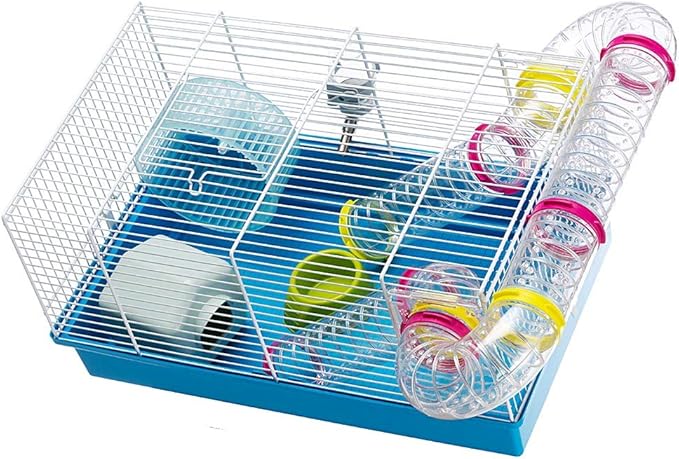 Ferplast Paula Small Hamster Cage | Fun & Interactive Cage Measures Measures 18.11L x 11.61W x 9.6H & Includes All Accessories