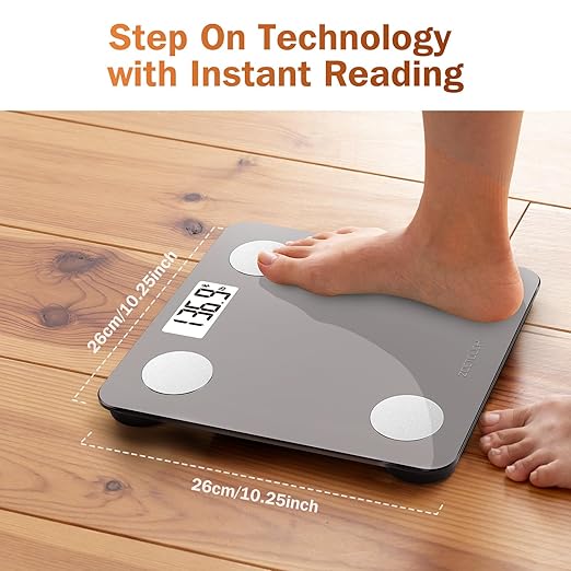 ZOETOUCH Smart Bathroom Scale for Body Weight, Digital Weighing Scale with BMI, Body Fat, Muscle Mass, Bluetooth Machine for People, Work with App, 14 Body Composition Analyzer