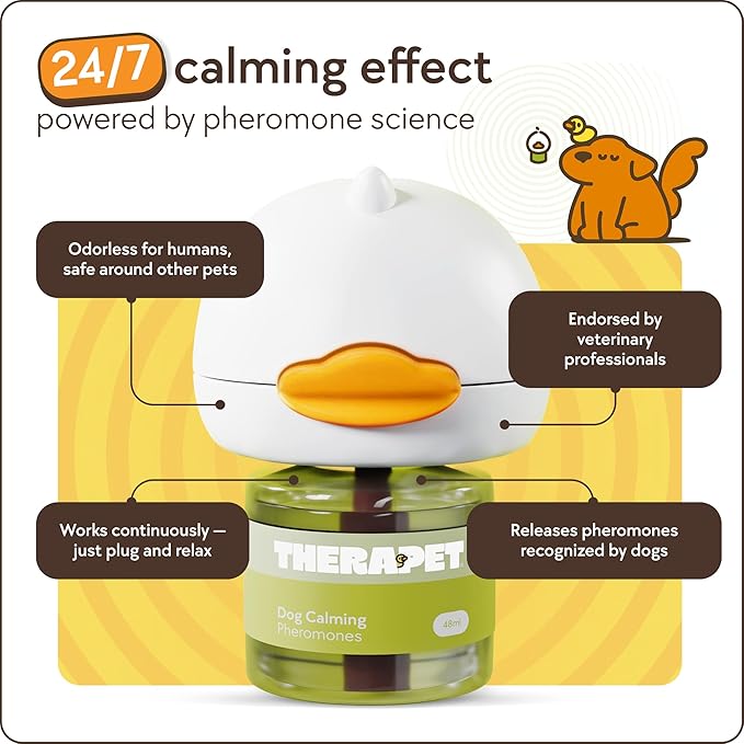 TheraPet MD 60-Day Dog Calming Diffuser Kit - Dog Pheromone Diffuser for Stress, Destructive Behavior, Pee Accidents, Separation Anxiety, Barking, Aggression & Chewing - 60-Day Refills Included