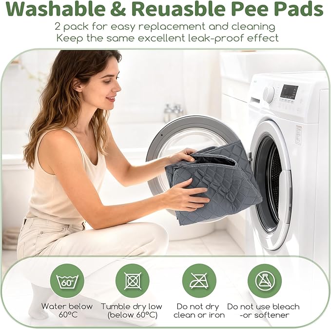 Washable Guinea Pig Cage Liners, 2 Pack 18"x24" Reusable Guinea Pig Pee Pads,Waterproof Super Absorbent Anti-Slip Pee Pads,Pet Bedding Liner for Dog,Small Animals,Bunny -Grey